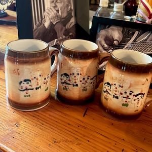 Three Vintage Pennsbury Barbershop Mugs
